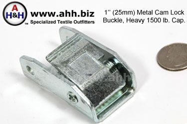 1 inch Heavy Duty Cam lock Buckle, Metal 1500lb. cap.