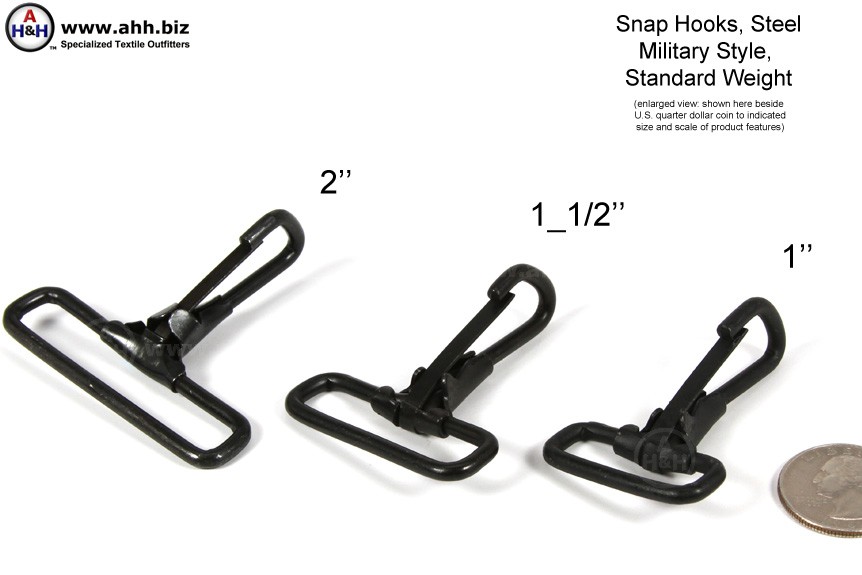 Swivel Snap Hook - 1-1/2 inch - Black