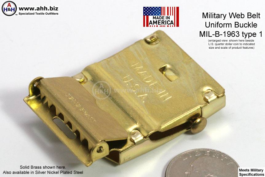 Miltiary Web Belt  Solid Brass Marine Corps. Buckle