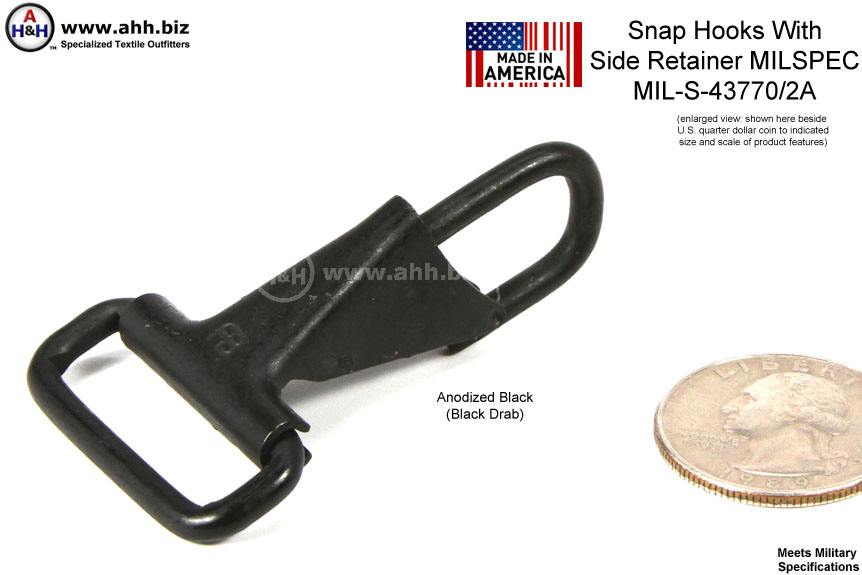 1 inch Snap Hooks with Side Retainer Mil-Spec MIL-S-43770-2A
