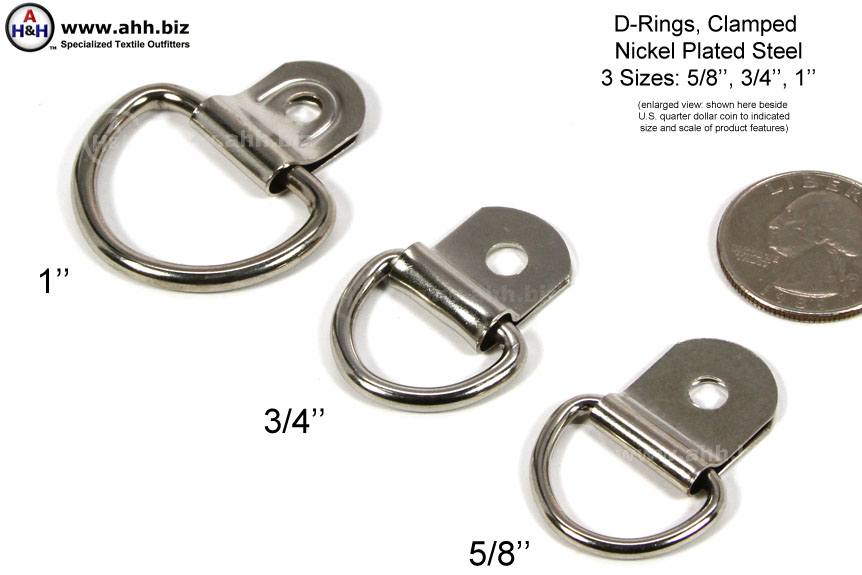 Clip mit D-Ring - Nickel plated