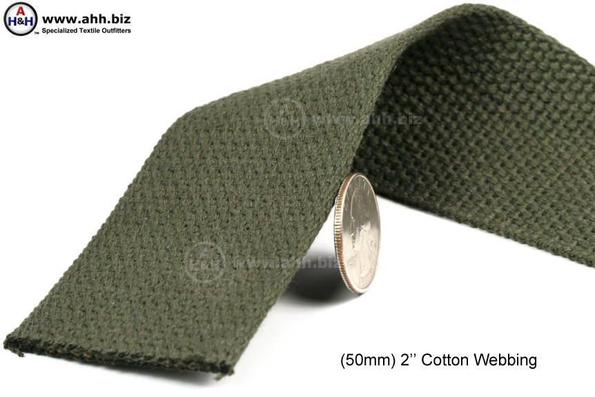 1.50 in wide adjustable cotton webbing shoulder strap - antique