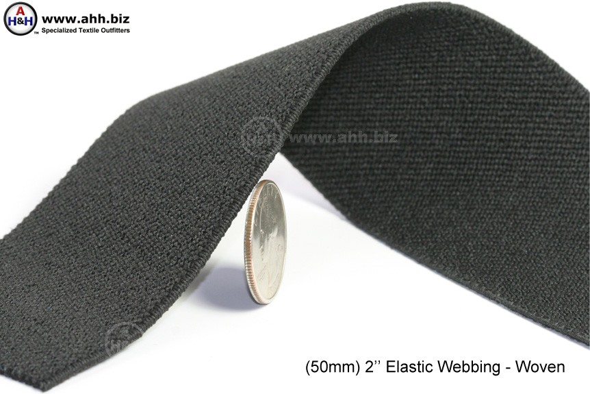 lusata 2 inch Wide Black Knit Elastic Spool Heavy Stretch High Elasticity  Knit Elastic Band 5 Yard